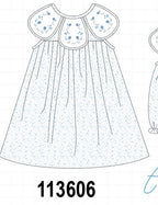 Blue Floral Embroidered Dress