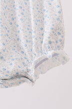 Blue Floral Embroidered Bubble