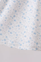 Blue Floral Embroidered Bloomer Set