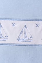 Blue Sailboat Embroidered Jon Jon