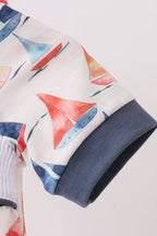Blue Sailboat Smocked Bubble