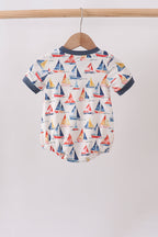 Blue Sailboat Smocked Bubble