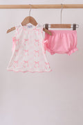 Pink Bow Print Bloomer Set