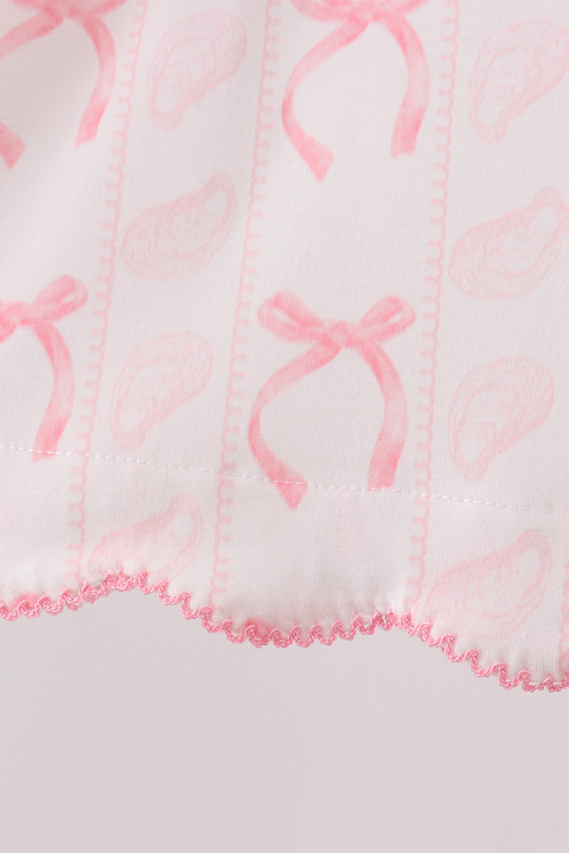 Pink Bow Print Bloomer Set