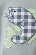 Green Fish Applique Bubble