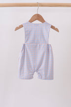 Blue Apple Embroidered Plaid Jon Jon