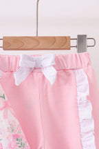 Pink floral jogger set