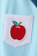 Teal Apple Embroidered Top