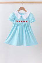 Blue Apple Smocked Lace Dress