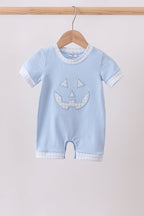 Blue Jack-O-Lantern  Applique Romper