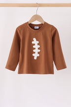 Brown Football French Knot Top