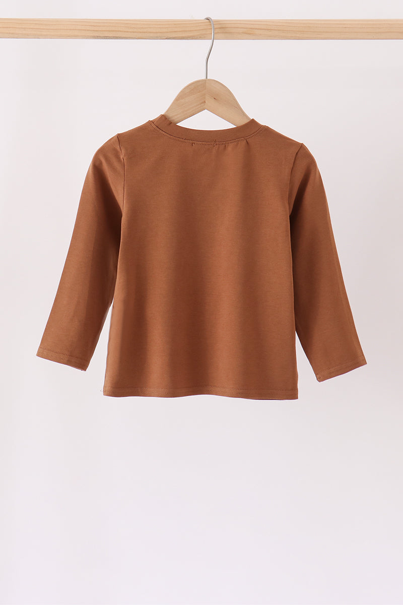 Brown Football French Knot Top