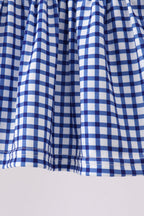 Navy Apple Embroidered Gingham Bloomer Set