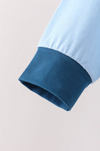 Blue character embroidery hoodie