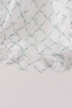 Sage pumpkin embroidery bow ruffle bubble