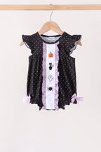 Black ghost spider embroidery ruffle bubble