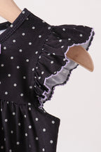 Black ghost spider embroidery ruffle bubble