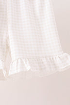 Khaki Pumpkin Smocked Ruffle Shorts Set
