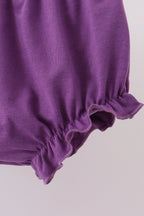 Purple floral smocked ruffle bloomer set