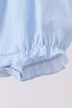Blue Floral Smocked Lace Bubble