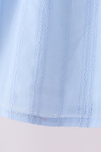 Blue Floral Smocked Lace Ruffle Pants Set