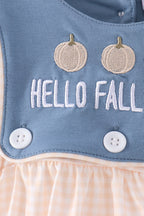 Blue Hallo Fall Y'ALL Pumpkin Bubble