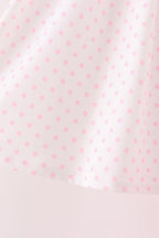 Pink bow pearl ruffle pants set