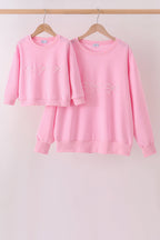 Pink bow pearl mom&me sweatshirt