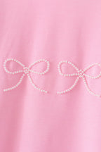 Pink bow pearl mom&me sweatshirt