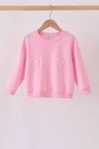 Pink bow pearl mom&me sweatshirt