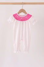 Pink bow pearl romper