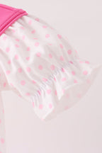 Pink bow pearl romper