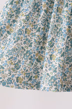 Sage Floral Smocked Ruffle Bloomer Set