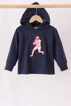 Navy Football Embroidery Hoodie