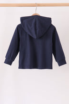 Navy Football Embroidery Hoodie