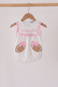 Pink Football Applique Ruffle Bubble