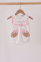 Pink Football Applique Ruffle Bubble