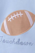 Blue Football Applique Shorts Set