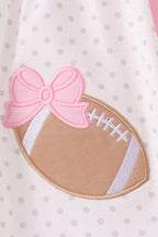 Pink Football Applique Ruffle Shorts Set