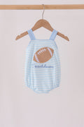 Blue Football Applique Bubble