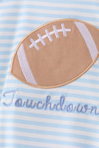 Blue Football Applique Bubble