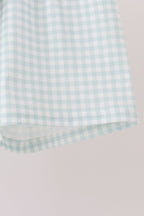 Sage pumpkin embroidery gingham shorts set
