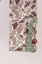 Camo Pumpkin Applique Ruffle Pants Set