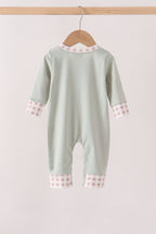 Sage hunting embroidery romper