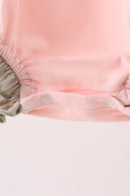 Pink pumpkin bow applique ruffle bubble