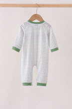 Green tools embroidery romper