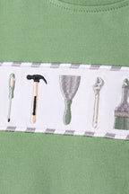 Green tools embroidery pants set