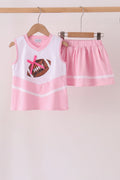 Pink football sequin skorts set
