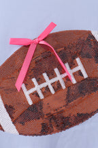 Blue football sequin mom&me top