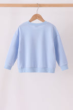 Blue football sequin mom&me top
